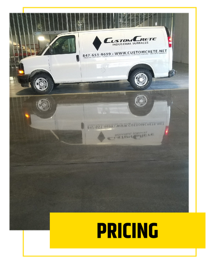 CustomCrete Industrial Surfaces Truck over a glossy polished concrete floor in a warehouse in chicagoland Illinois