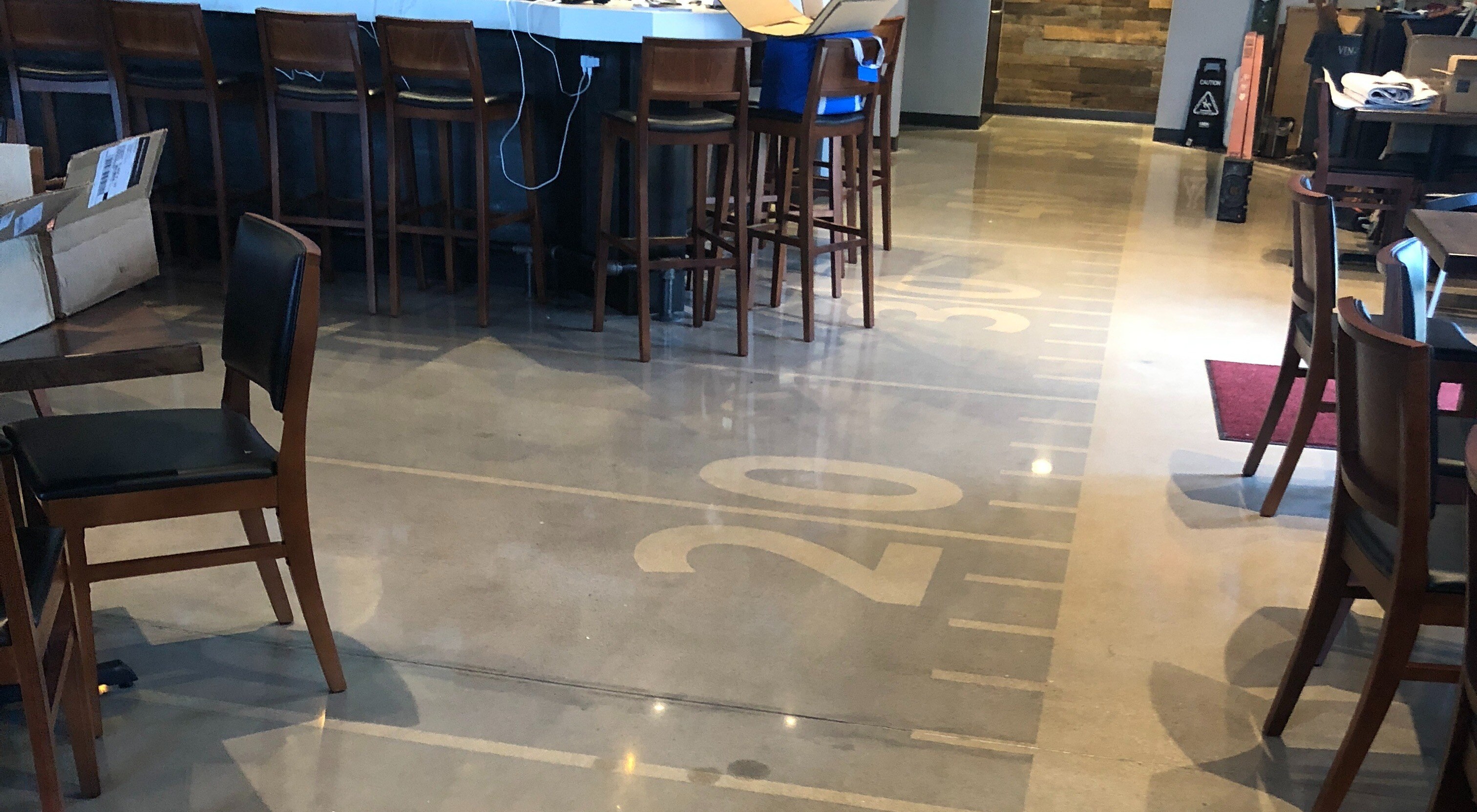 Polished concrete for a restaurant