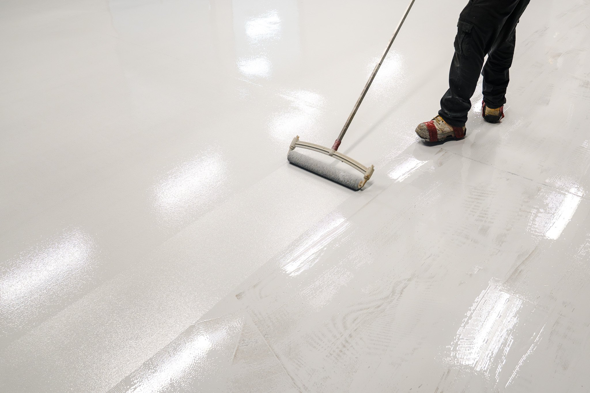 Protective coating applied to the floor