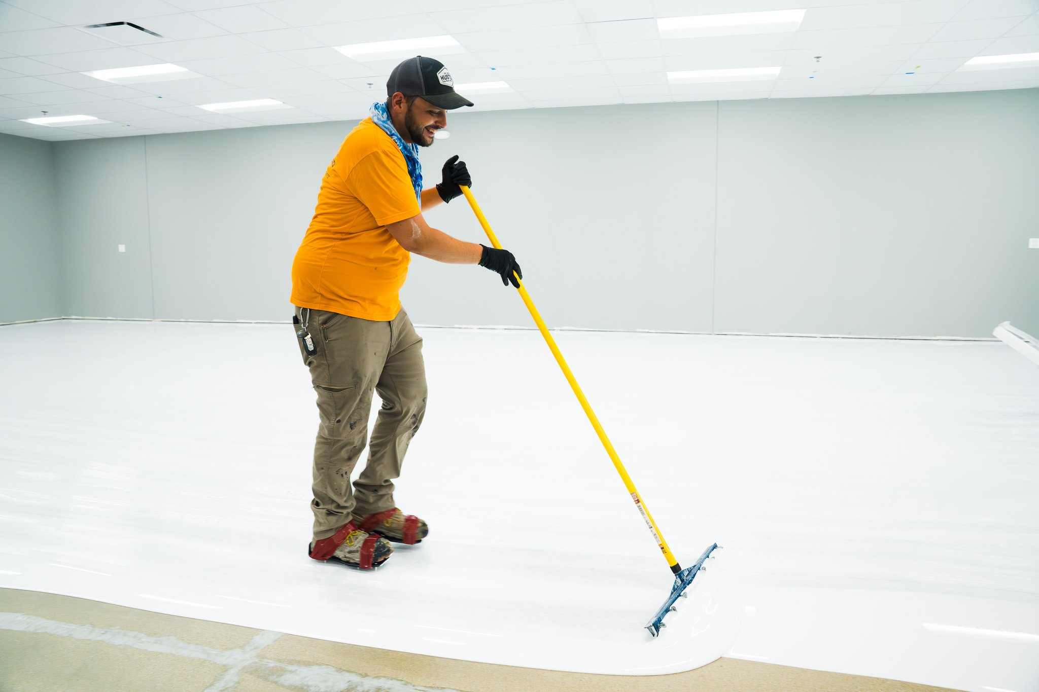 Applying epoxy coating