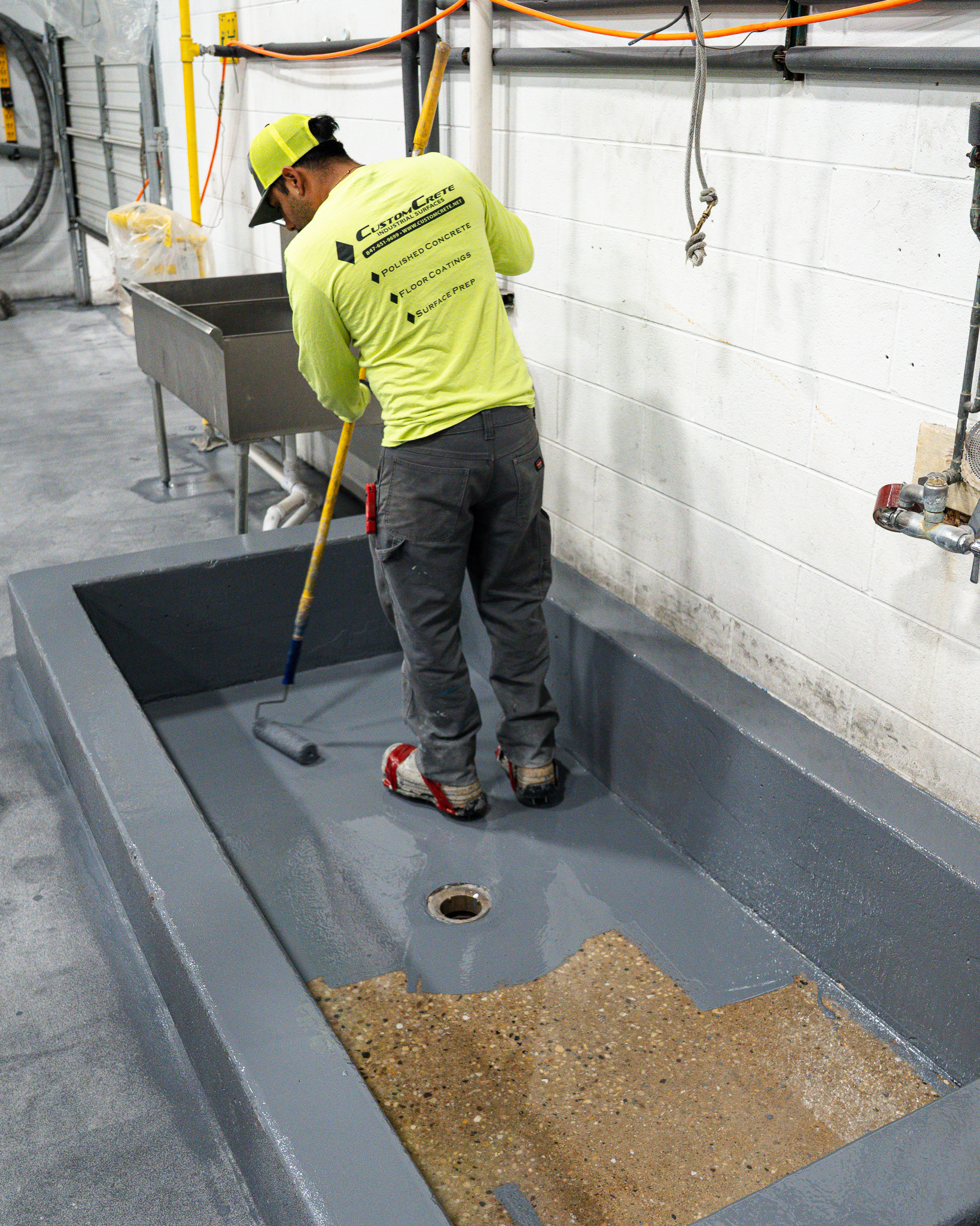 Coat applied to drainage areas