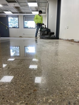 polished concrete installation in illionis by customcrete