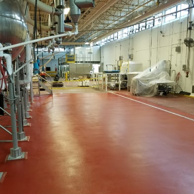 red urethane cement flooring in a chicago food plant