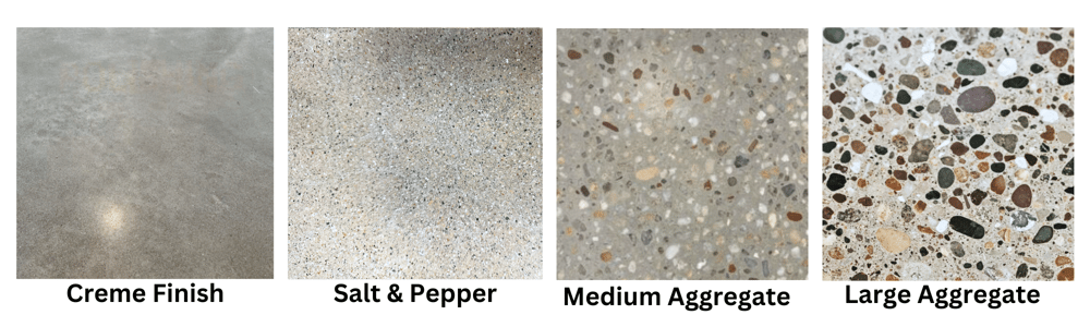 4 different kinds of polished concrete finish
