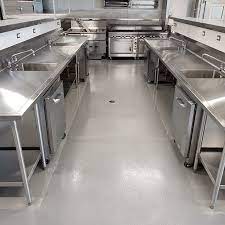 commercial kitchen floor with urethane cement