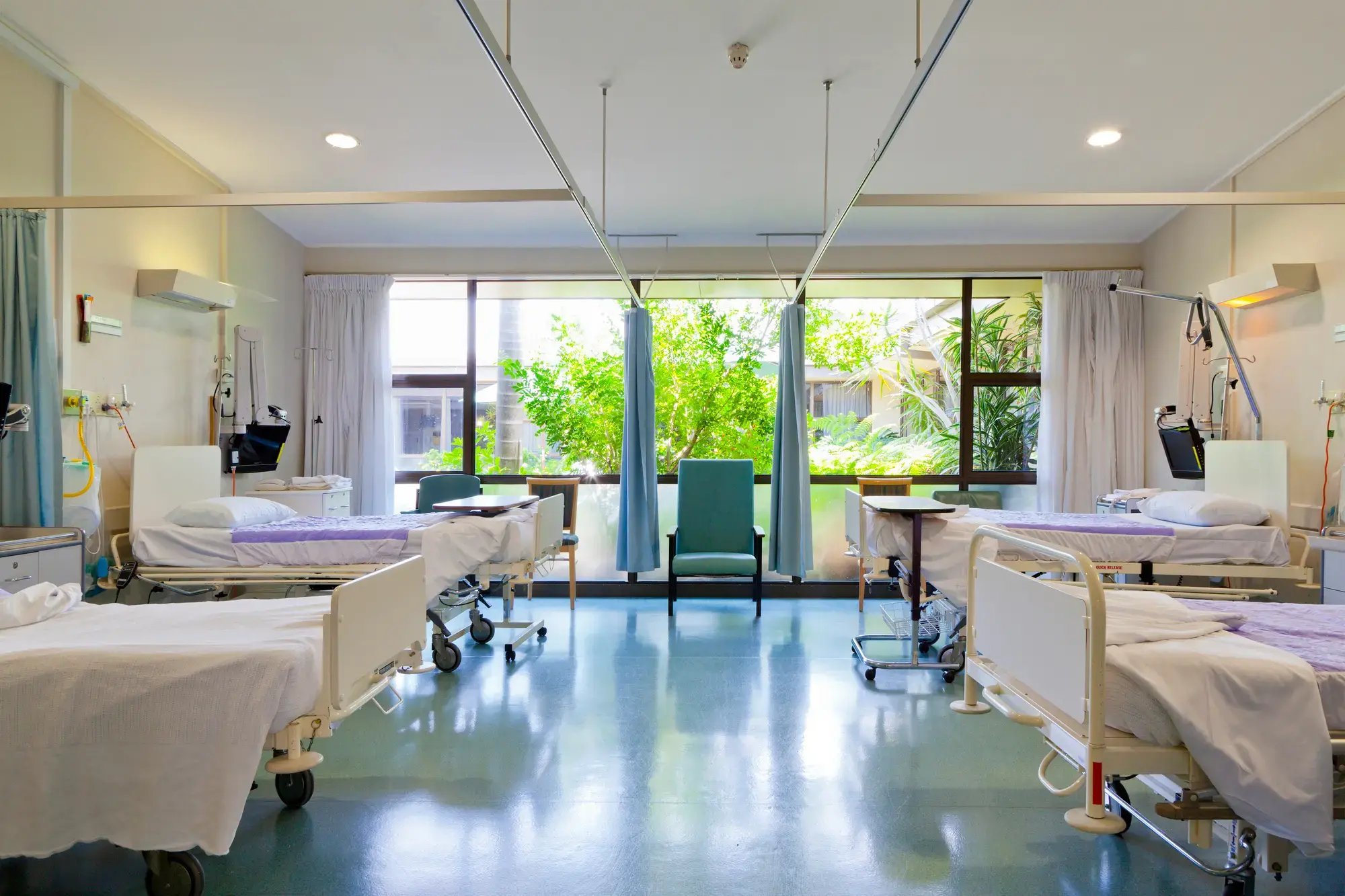 coated concrete floor in a healthcare clinic