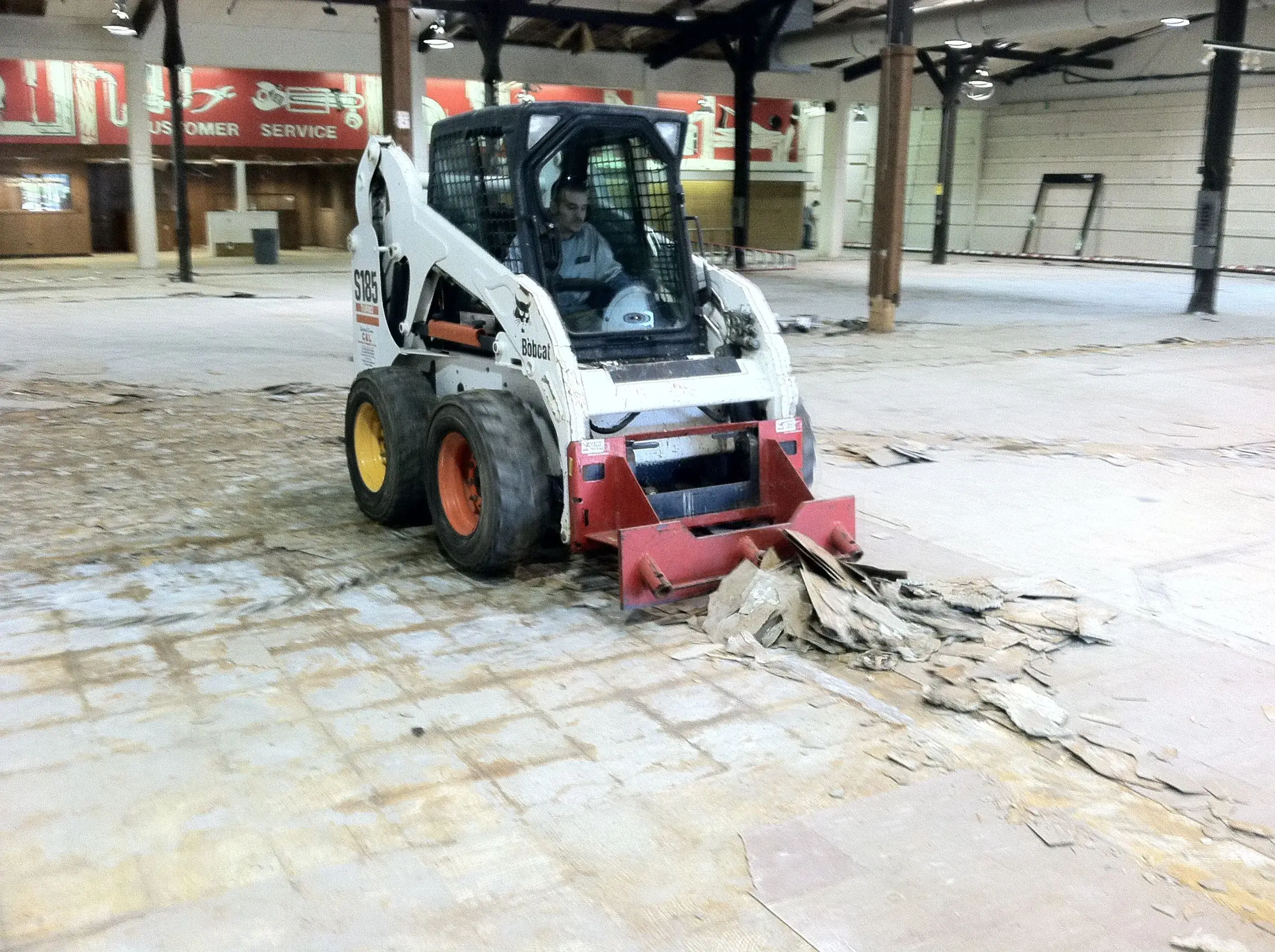 small bulldozer doing Concrete Prep