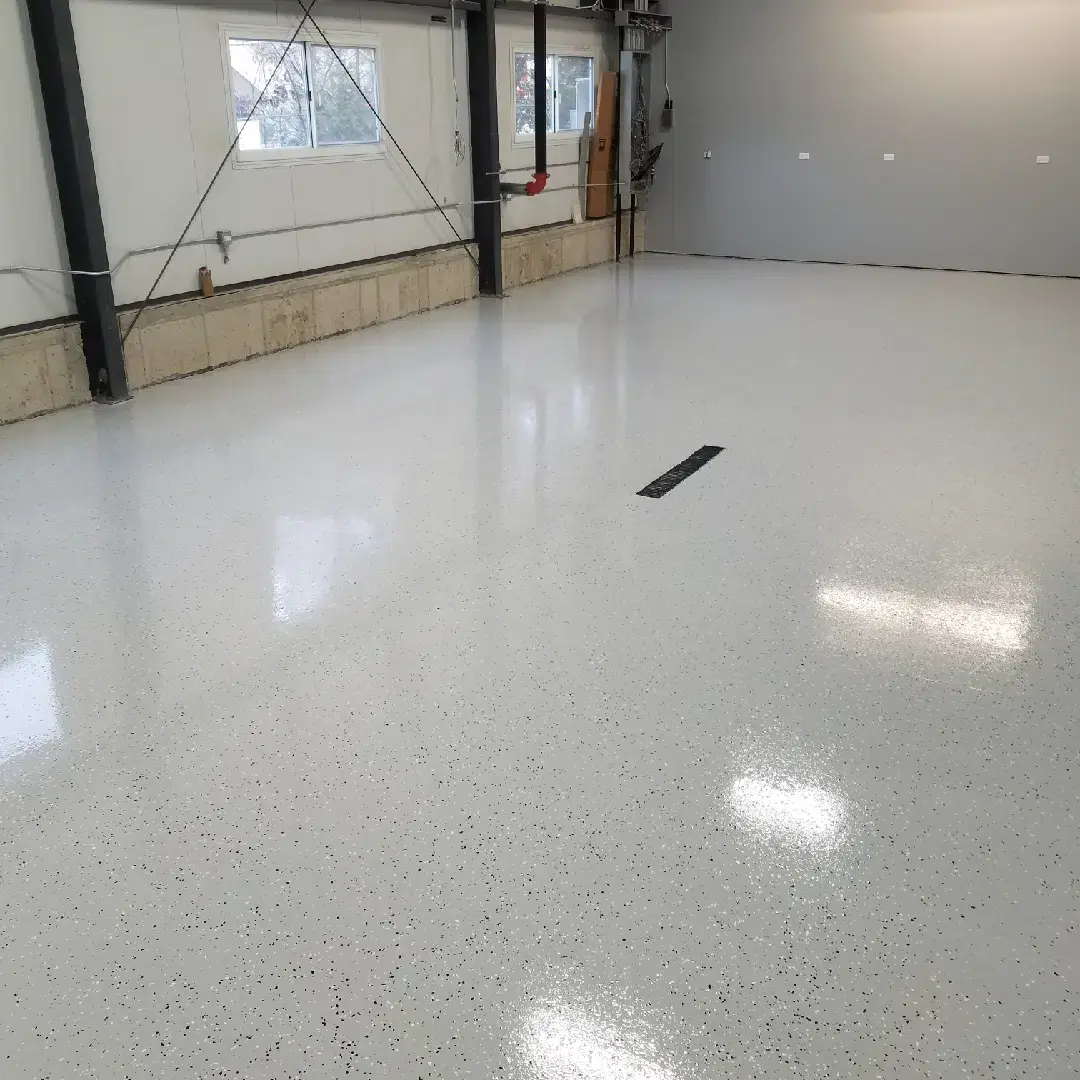 flake epoxy floor in a waukegan store room