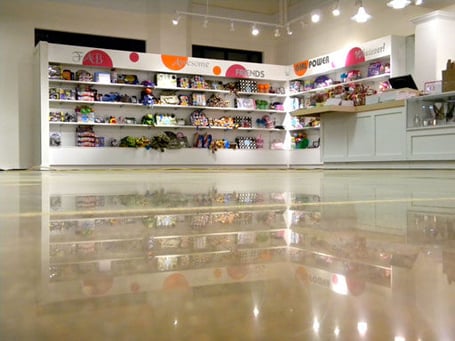 Retail polished concrete in a chicagoland retail store installed by CustomCrete