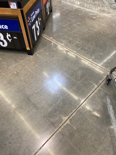 polsihed concrete flooring at a walmart store installed by customcrete.  Big box stores in Chicaagoland flooring