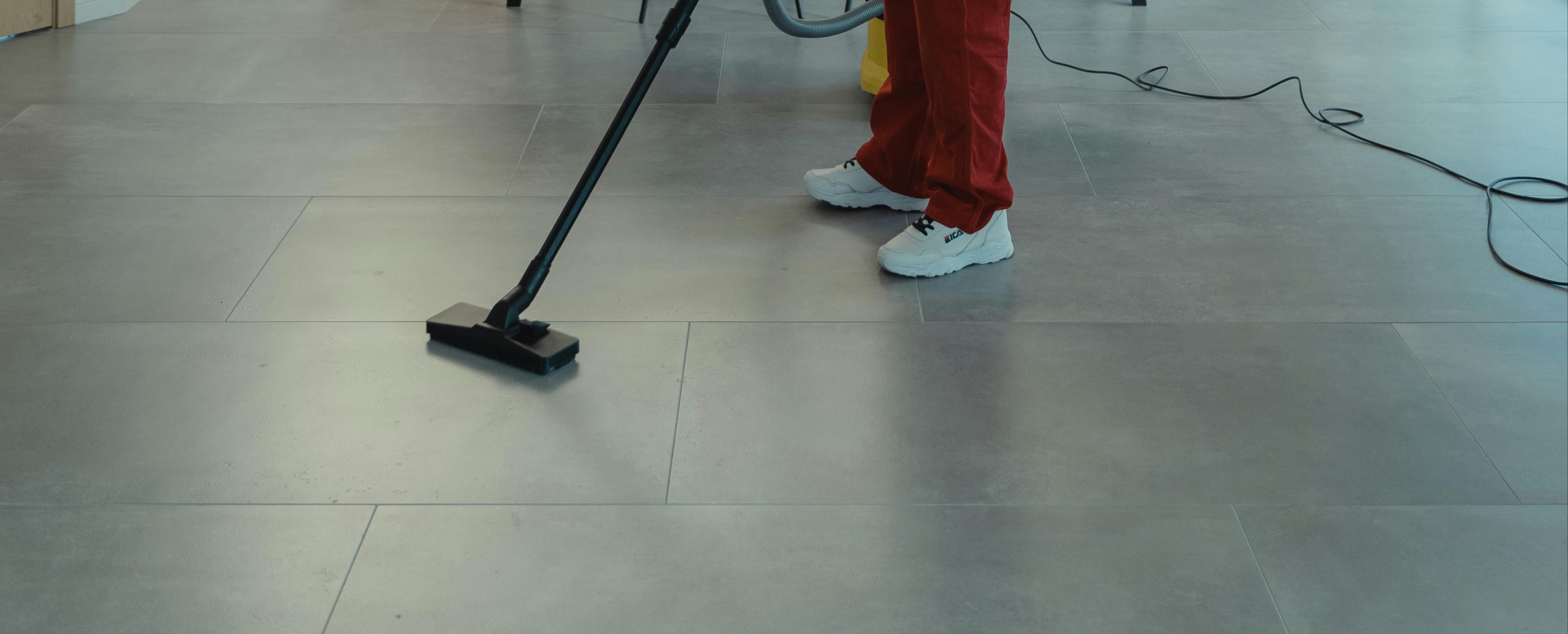 Cleaning the floor
