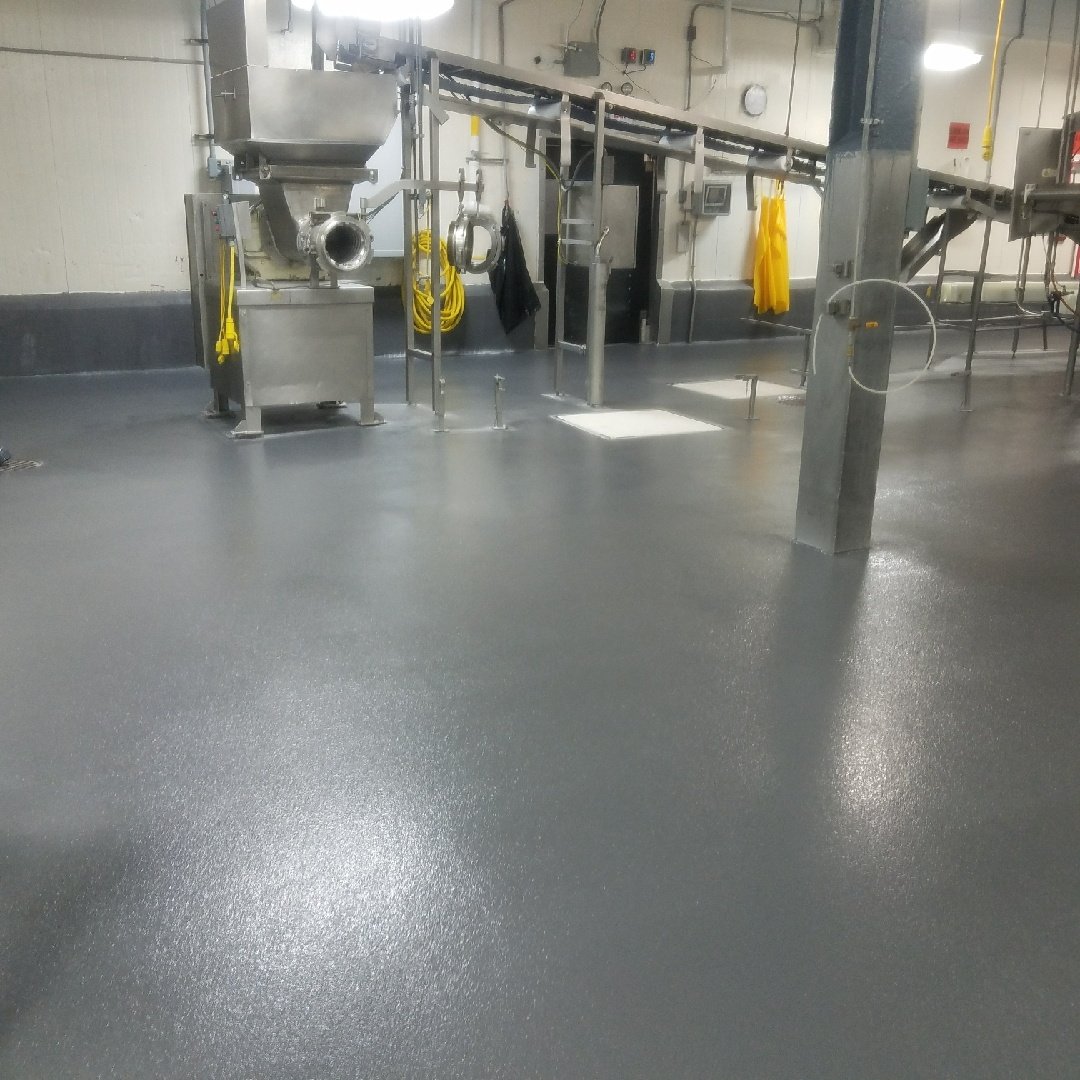 urethane cement flooring in a factory in chicagoland from customcrete